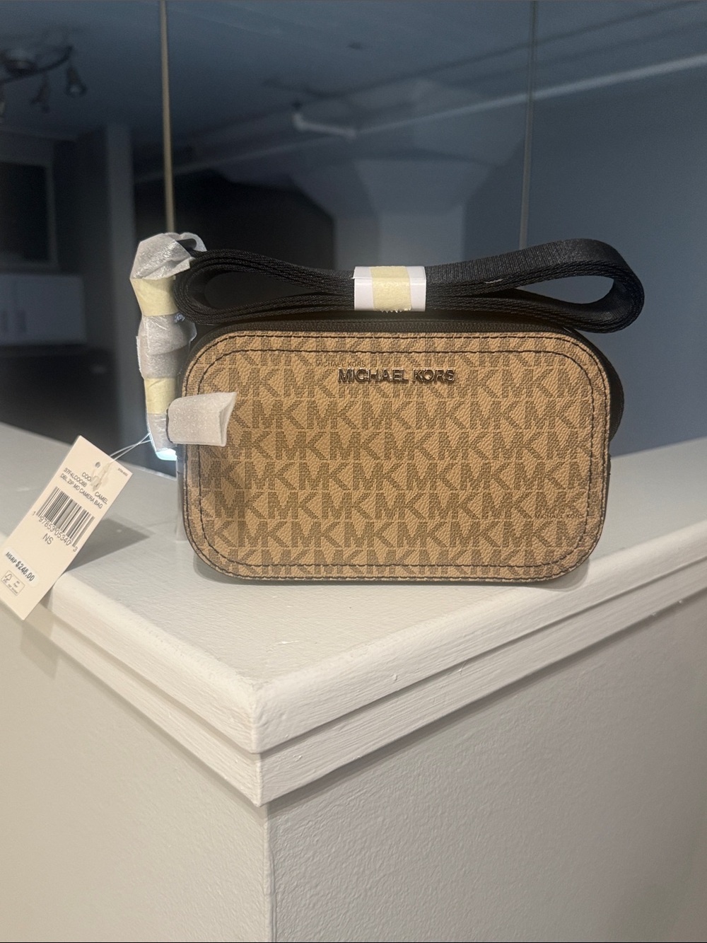 Michael Kors Signature MK Belt Bag in Brown with Black Strap